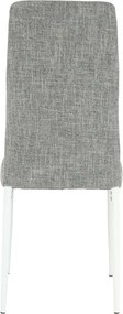 Étkezőszék, világos szürke szövet/fehér fém, COLETA NOVA