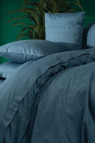 Sante jacquard pamut szatén dupla ágyneműhuzat garnitúra, petrolkék