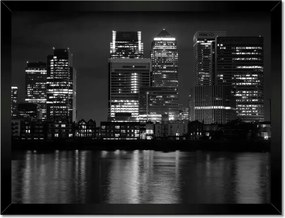 Poszterek keretben 40x30 Black and White London Világító felhőkarcolók