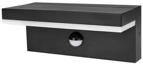 LED kültéri fali lámpatest érzékelővel LED/9W/230V 4000K IP44 fekete