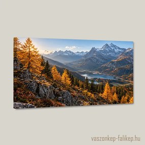 Aranyló Hegyvölgy vászonkép – élénk részletek 40x23 cm