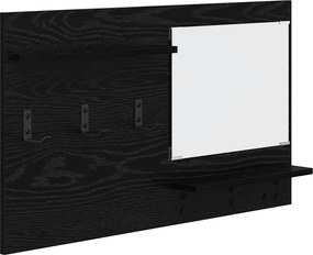 vidaXL Fali Kabáthorog polcokkal Fekete tölgy 90 x 10 x 50 cm Faanyag