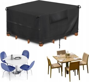 Kerti asztalhuzat 125 x 125 x 74 cm fekete