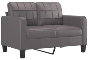 2 személyes szürke műbőr kanapé 120 cm