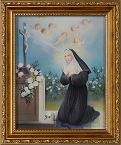 Vászonkép 31x26 Szent Rita Arany Díszített Keret