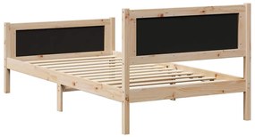 Ágykeret barna és sötétszürke 100 x 200 cm Tömör fenyőfa