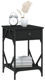 Fekete szerelt fa éjjeliszekrény 40 x 42 x 60 cm