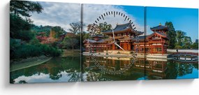 Kép - Byodo-in templom, Japán (órával) (90x30 cm)