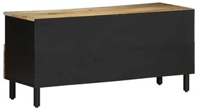 fekete tömör nyers mangófa TV-szekrény 100 x 33,5 x 46 cm