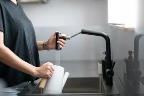 Laveo Toro, álló konyhai csaptelep h-390, fekete, LAV-BAX_769D