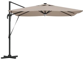 Konzolos Roma Napernyő LED-del Taupe 286x285x270 cm Alumínium
