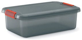 Szürke fedeles műanyag tárolódoboz 59x39x18 cm K Latch Box – KIS