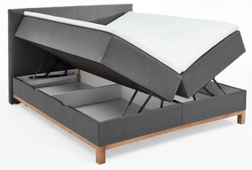 Sötétszürke boxspring ágy tárolóhellyel 180x200 cm Catania - Meise Möbel