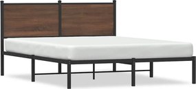 vidaXL barna tölgy színű fém ágykeret matrac nélkül 137 x 190 cm