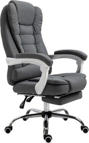 Vinsetto Ergonomikus Irodai Szék Kartámaszokkal, Lábpihentetővel, Magasságban Állítható Forgószék, Párnázott Számítógépes Szék, Szürke | Aosom