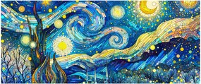 Kép – Csillagos éjszaka mozaikja (120x50 cm)