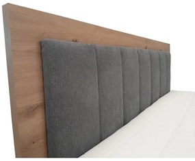 Boxspring ágy matracokkal és topperrel, tárolóhellyel JASMINE 180x200 cm szürke