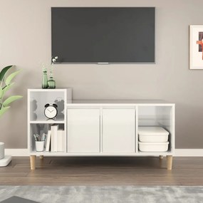 fehér magasfényű szerelt fa TV-szekrény 100x35x55 cm