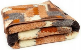 Merinó gyapjú takaró 220x200 Seren patchwork bézs színben