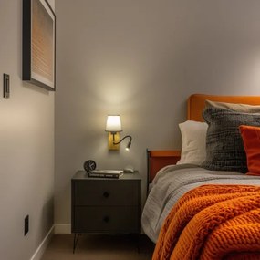 Brilagi - LED Fali lámpa NUBILA WOOD 1xE27/25W/230V + LED/3W tölgy/szürke