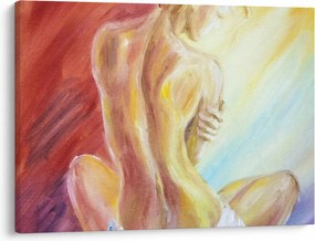 Pihenő nő képe, olajfestmény (70x50 cm)