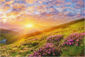 Dekoratív Fotótapéta Hálószobába Hegyi nyugat 104x70 Ragasztó