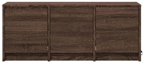 barna tölgy színű szerelt fa TV-szekrény LED-del 97x34x40 cm
