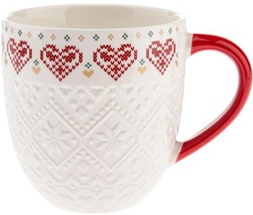 Porcelános bögre Kötött szív 630 ml