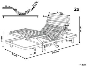 Elektromosan Állítható Ágyrács 180 x 200 cm MOON Beliani