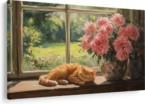 Kép - Macska az ablakban (90x60 cm)