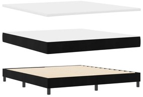 Boxspring Ágy Matrac Alappal Fekete 180x200 cm Bársonyos