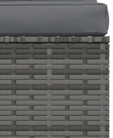 szürke polyrattan kerti középső kanapé párnákkal