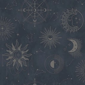 Holden Decor Imaginarium 3 Cosmic ezüst-sötétkék világűr mintás papír tapéta – 14251