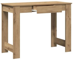 kézműves tölgy színű szerelt fa íróasztal 100x45x75 cm