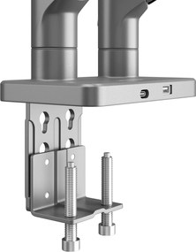 JAKE fém dupla monitorállvány, szürke