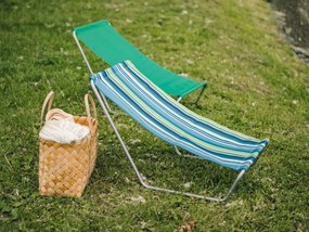 2 db összecsukható tengerparti napozóágy SAND, kék-fehér