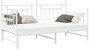 Daybed keret trundle-lal Fehér 100x190 cm Acél