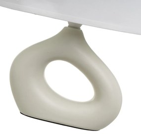 Fehér-bézs kerámia asztali lámpa textil búrával (magasság 30 cm) – Casa Selección