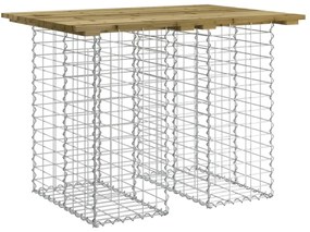 impregnált fenyőfa gabion kerti pad 100 x 70 x 72 cm