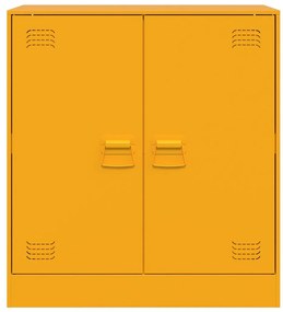 vidaXL mustársárga acél tálalószekrény 67 x 39 x 73 cm