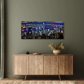 Egy kép a felhőkarcolók éjjel (120x50 cm)