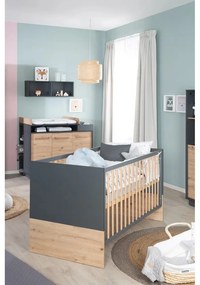 Sötétszürke-natúr színű babaágy 70x140 cm Lenn – Roba