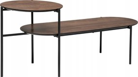 Kétszintes Barna Dohányzóasztal Ipari Stílusú Loft Nappaliba