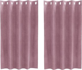 vidaXL Sötétítő függönyök 2 pcs Sötét rózsaszín 140 x 140 cm Bársony