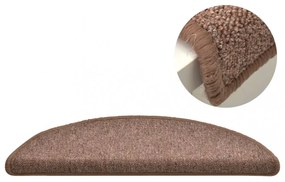 15 db barna lépcsőszőnyeg 56 x 17 x 3 cm