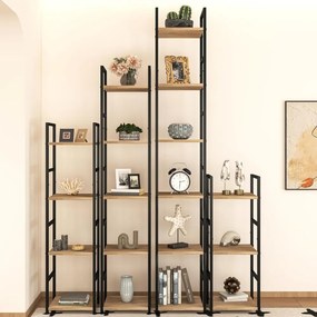 Intenso Home 3 szintes nyitott könyvespolc 29 x 80cm (Aranytölgy) | Univerzális tároló állvány fém lábakkal
