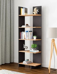 Polcos tároló könyvespolc 45x21x170cm fehér KH10-1