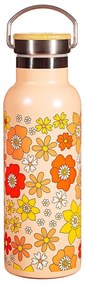 Narancssárga rozsdamentes acél gyerek ivópalack 500 ml 70s Floral - Sass &amp; Belle