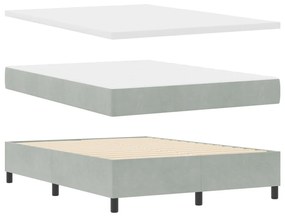 vidaXL Boxspring Ágy Matraccal Világosszürke 160x200 cm Bársony