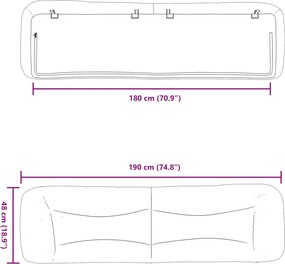 cappuccino színű műbőr fejtámla párna Hvar 180 cm